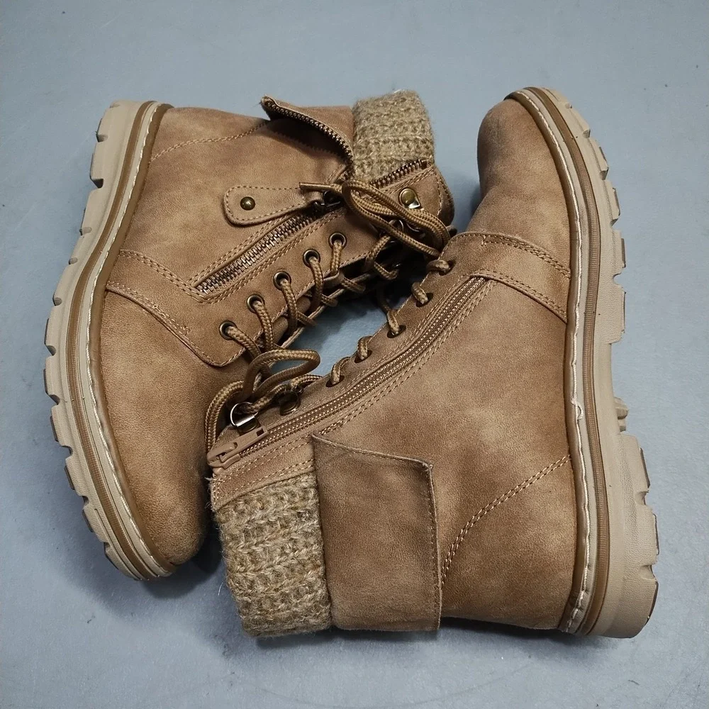 Cliffs by White Mountain Kaylee Winter Boots Womens US Size 6.5M Brown Side Zip